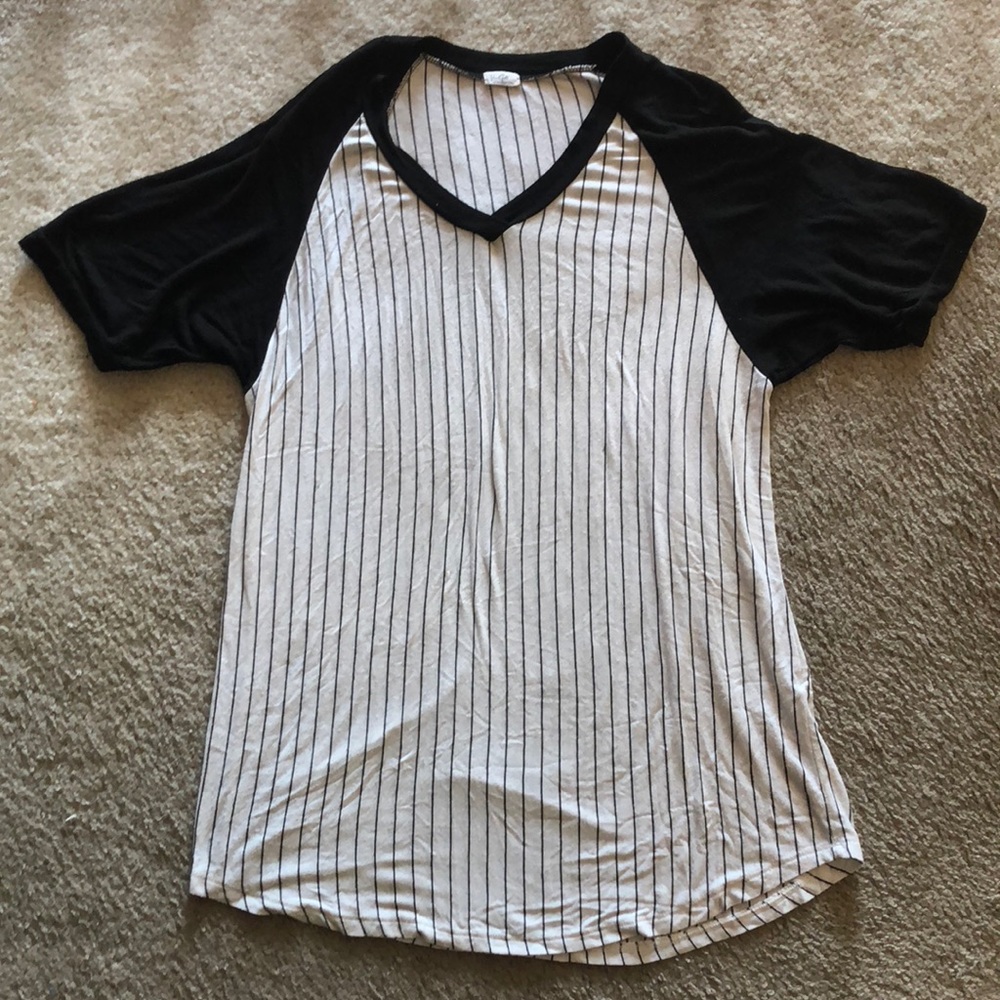 Black and white baseball T-shirt